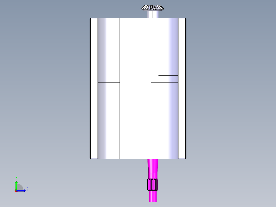 三轴六档手动变速器三维左视图
