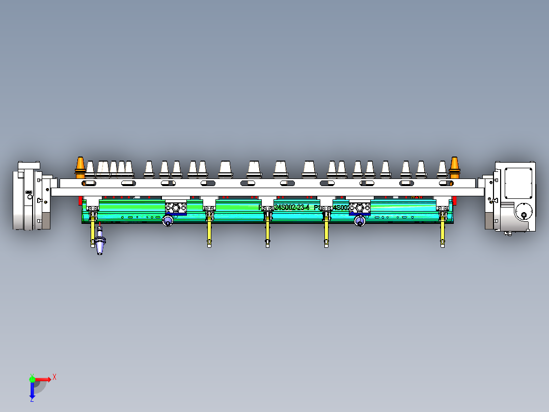 门槛型材夹具俯视图