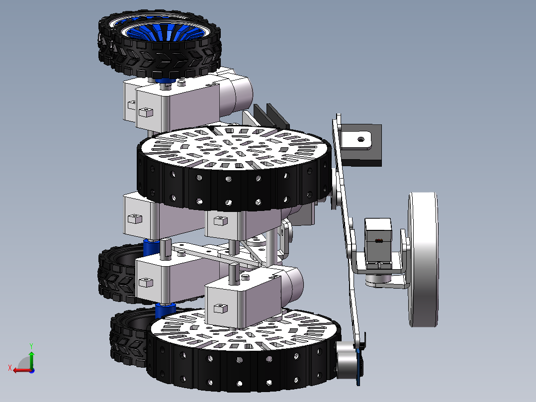 6轮智能小车sw22可编辑后视图