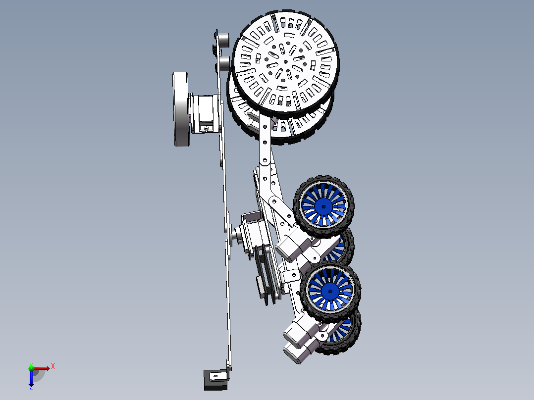 6轮智能小车sw22可编辑俯视图