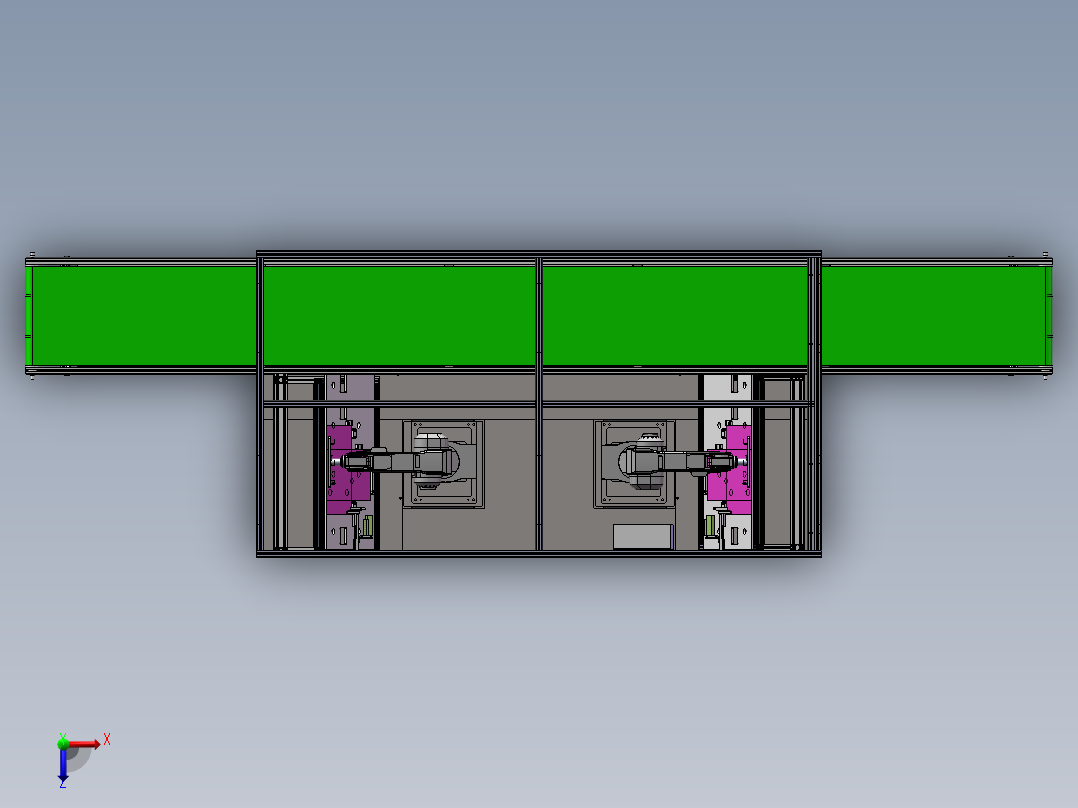 机器人在线涂胶设备sw16可编辑俯视图