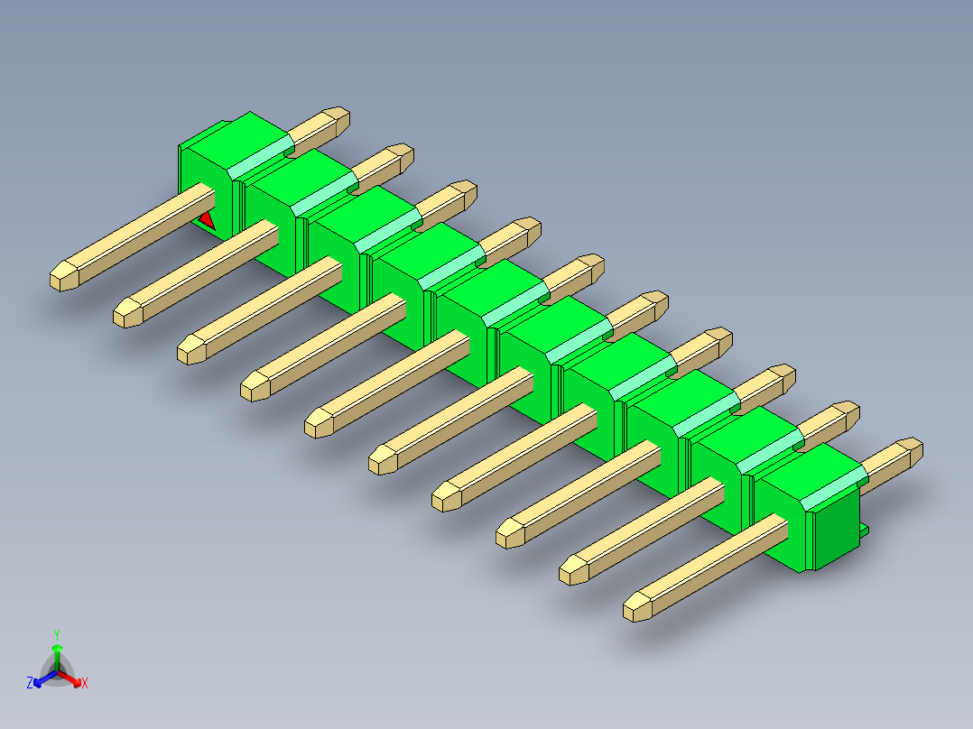 彩色公头100mil（2.54mm）系列-DS1021_green_1x10p_100mil_Type1_rev1.0