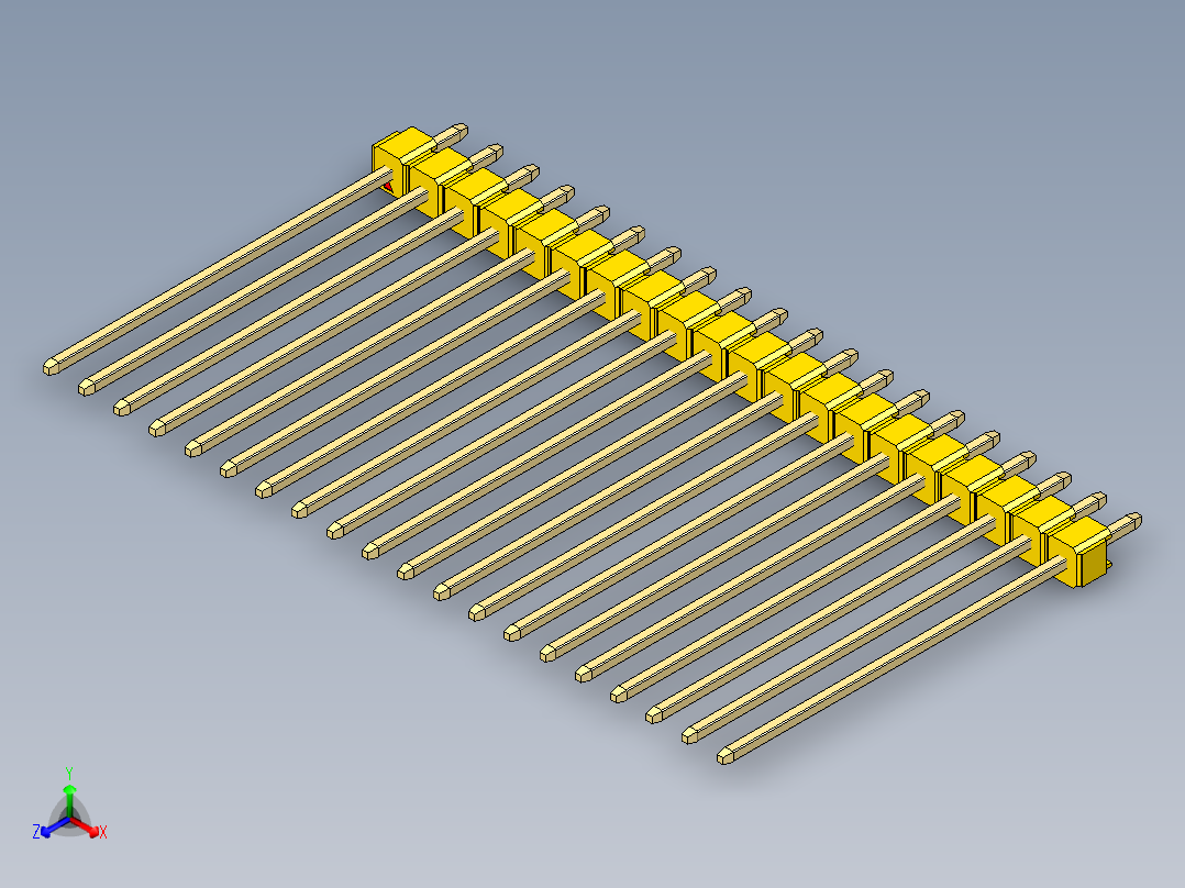 彩色公头100mil（2.54mm）系列-DS1021_yellow_1x20p_100mil_Type43_rev1.0