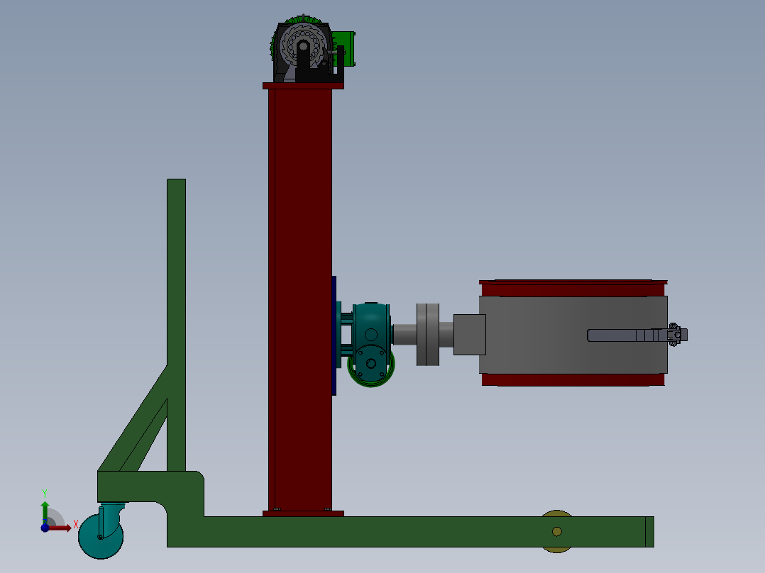 铜屑回收桶搬运装置的设计资料含SW三维图167475==1500ku前视图