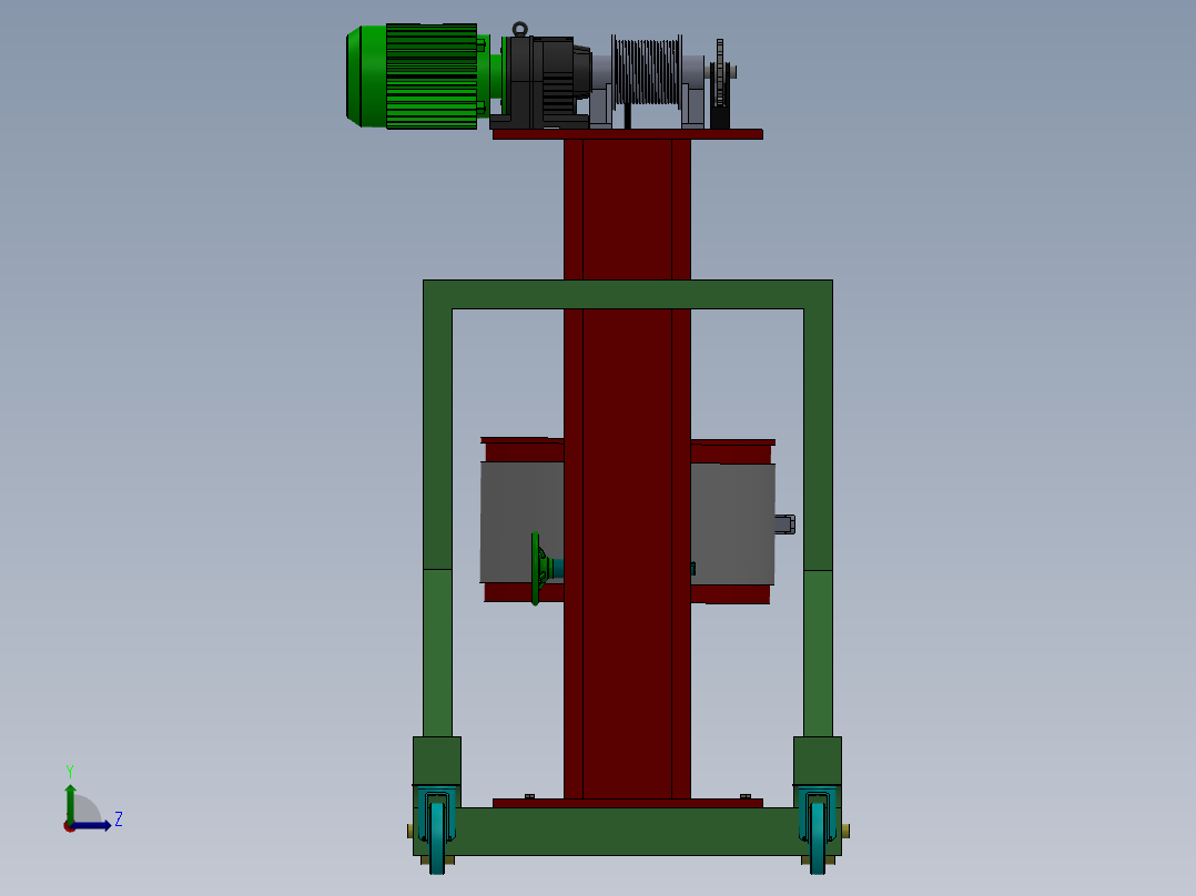 铜屑回收桶搬运装置的设计资料含SW三维图167475==1500ku左视图