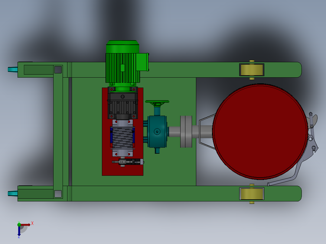 铜屑回收桶搬运装置的设计资料含SW三维图167475==1500ku俯视图