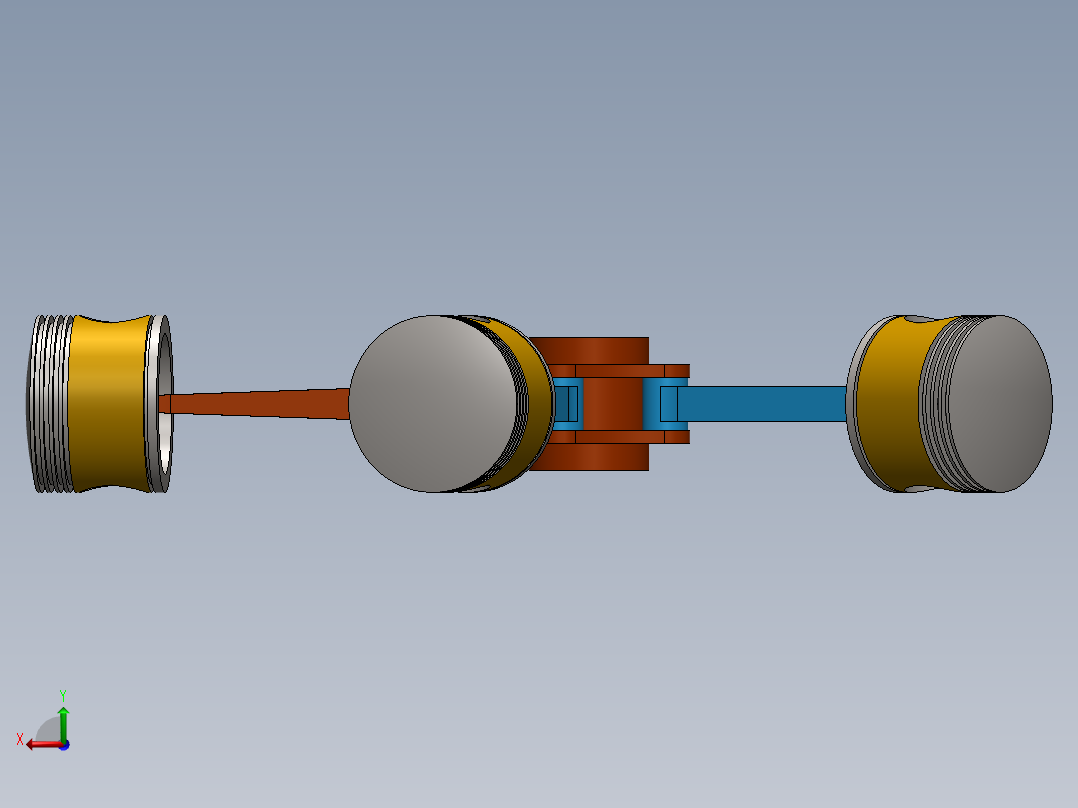 径流式发动机总成后视图
