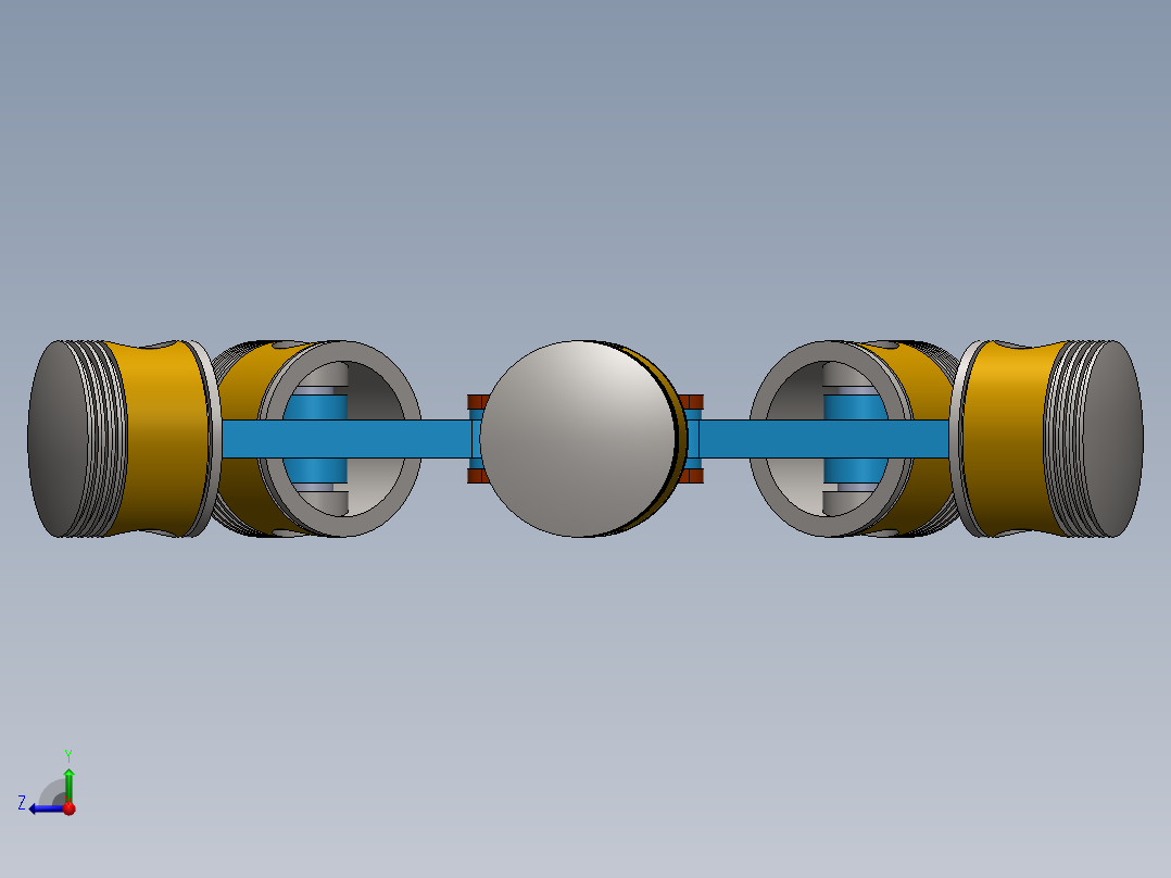 径流式发动机总成右视图