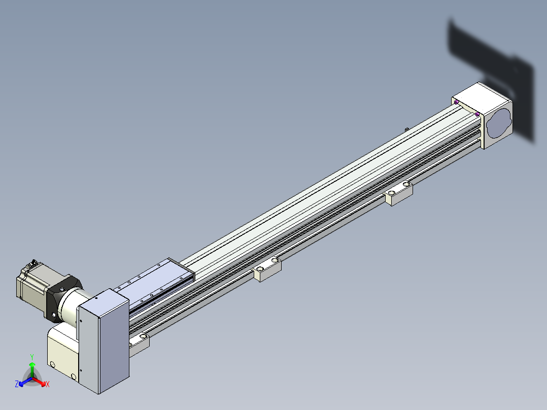 同步带滑台-欧规B8-L88-S850-L-ZP75-D3-N10正等轴测图