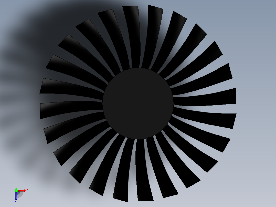 涡轮风扇---模型格式为 sw俯视图