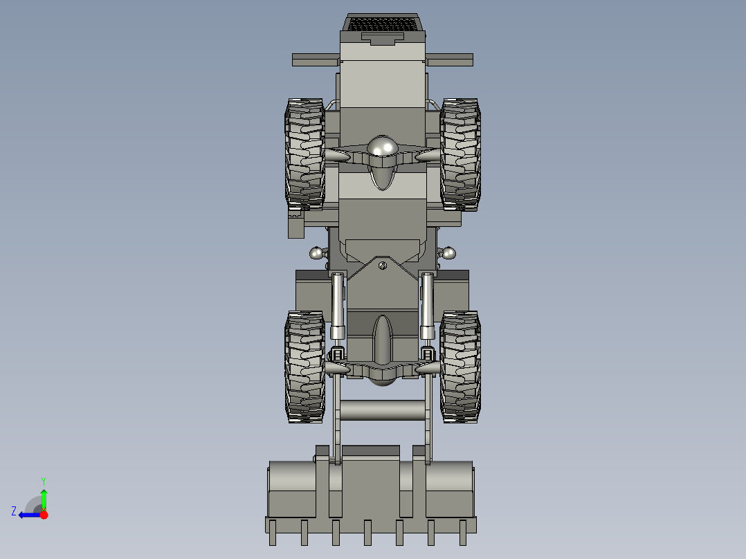 推土机模型右视图