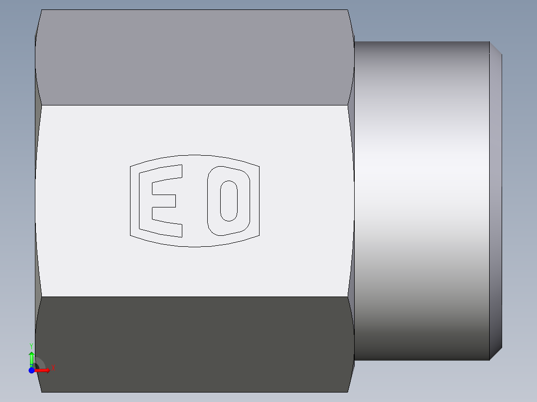 卡套式工业通用硬管接头EO_Swivel_connector_GAI18LR71X前视图