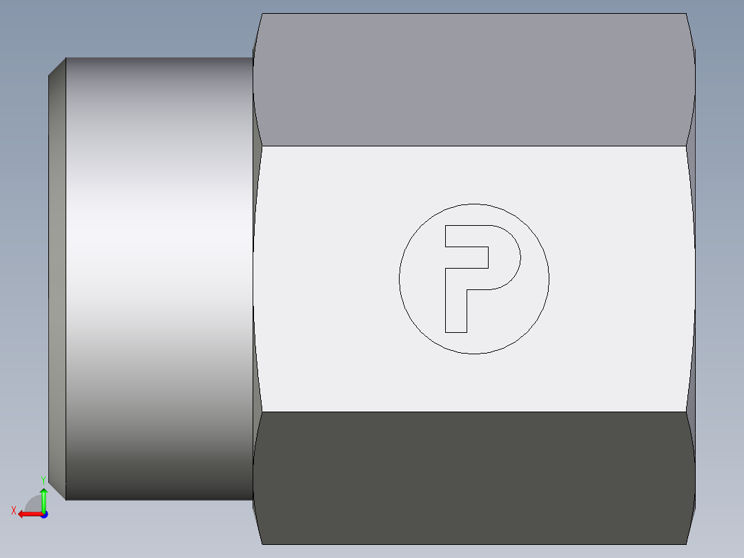 卡套式工业通用硬管接头EO_Swivel_connector_GAI18LR71X后视图