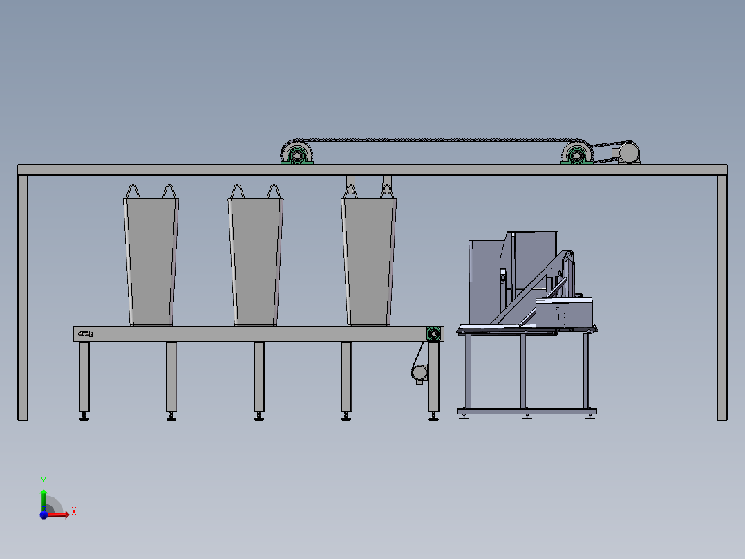 吨袋自卸料装置前视图