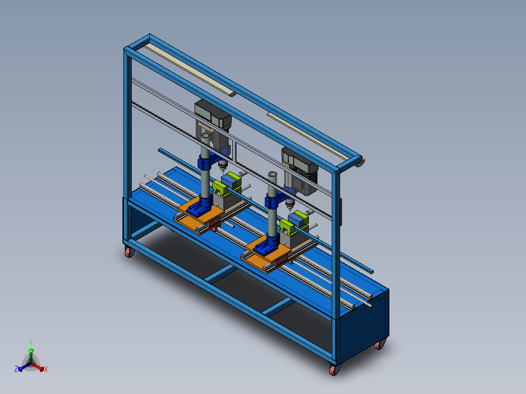 型材钻孔机sw18可编辑正等轴测图
