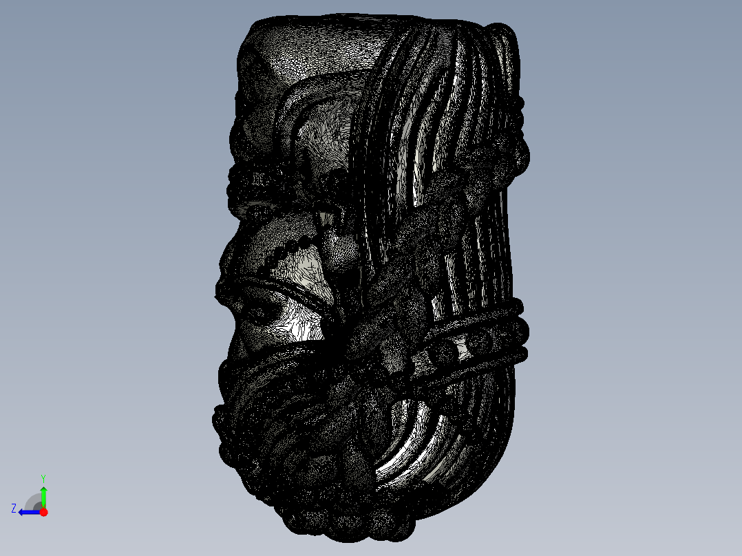 印度女神的脸部和身体右视图