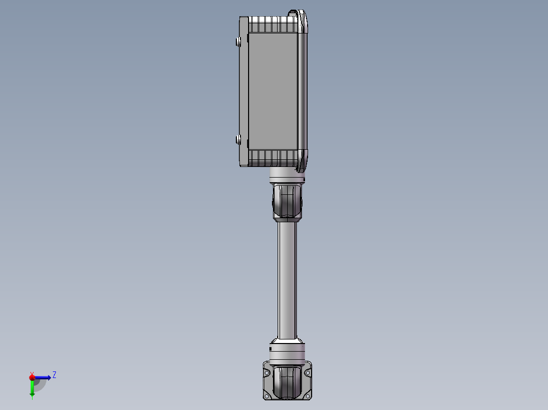 向上垂直墙座+转角+90度箱体连接器+控制箱左视图