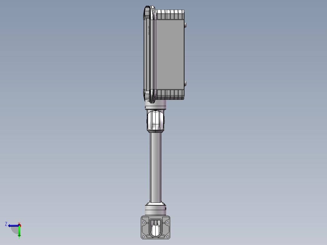 向上垂直墙座+转角+90度箱体连接器+控制箱右视图