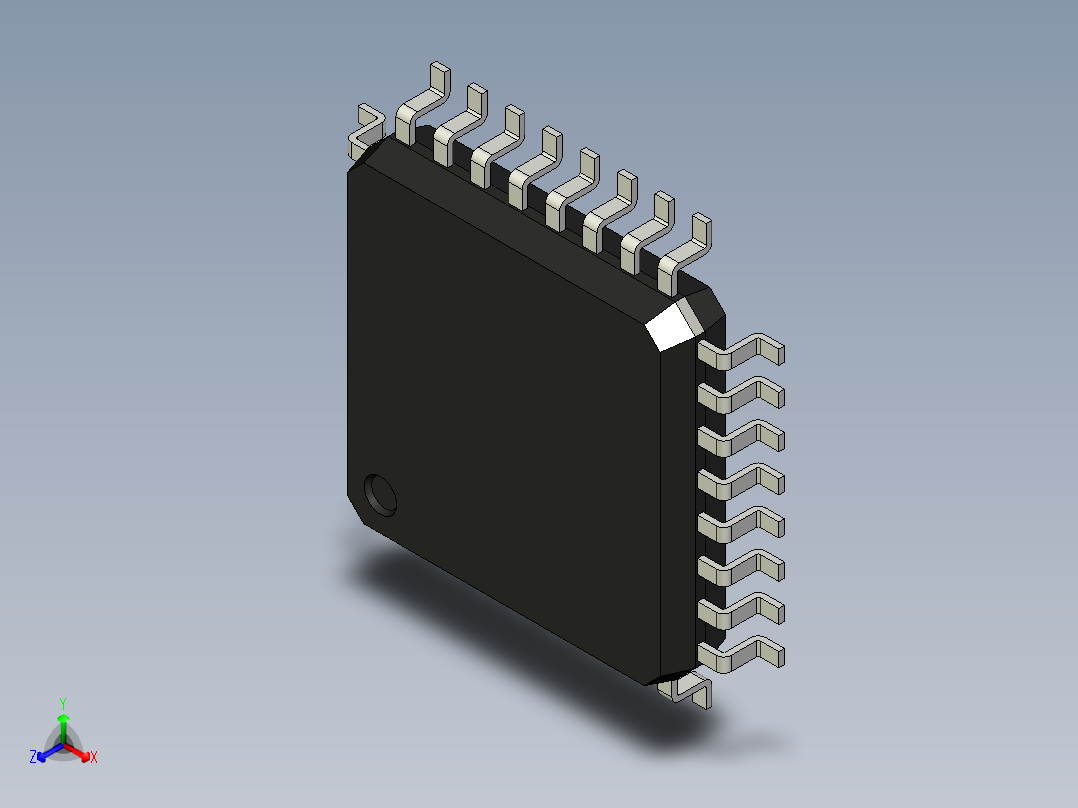 元器件3D封装LQFP32_FPT-32P-M2177正等轴测图