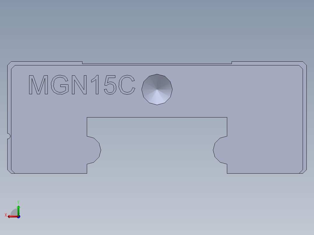 上银直线滑轨-MGN15C 滑块后视图