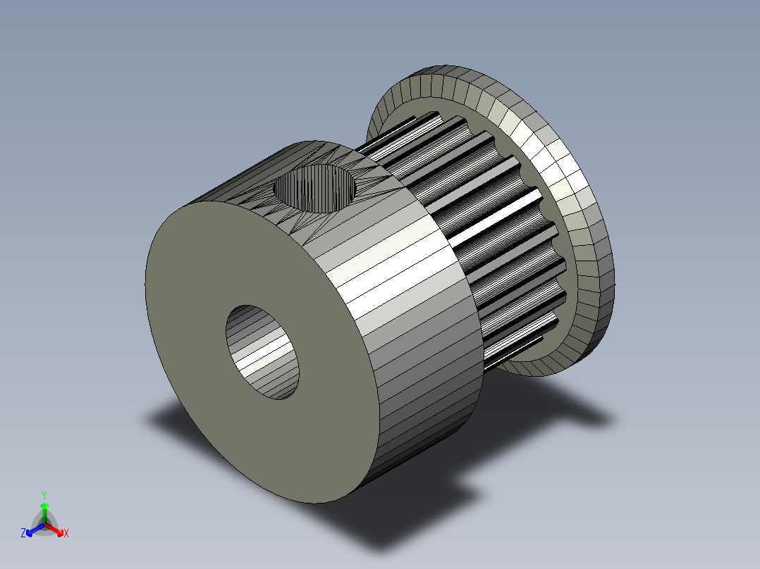 定时滑轮GT2 20齿5mm正等轴测图