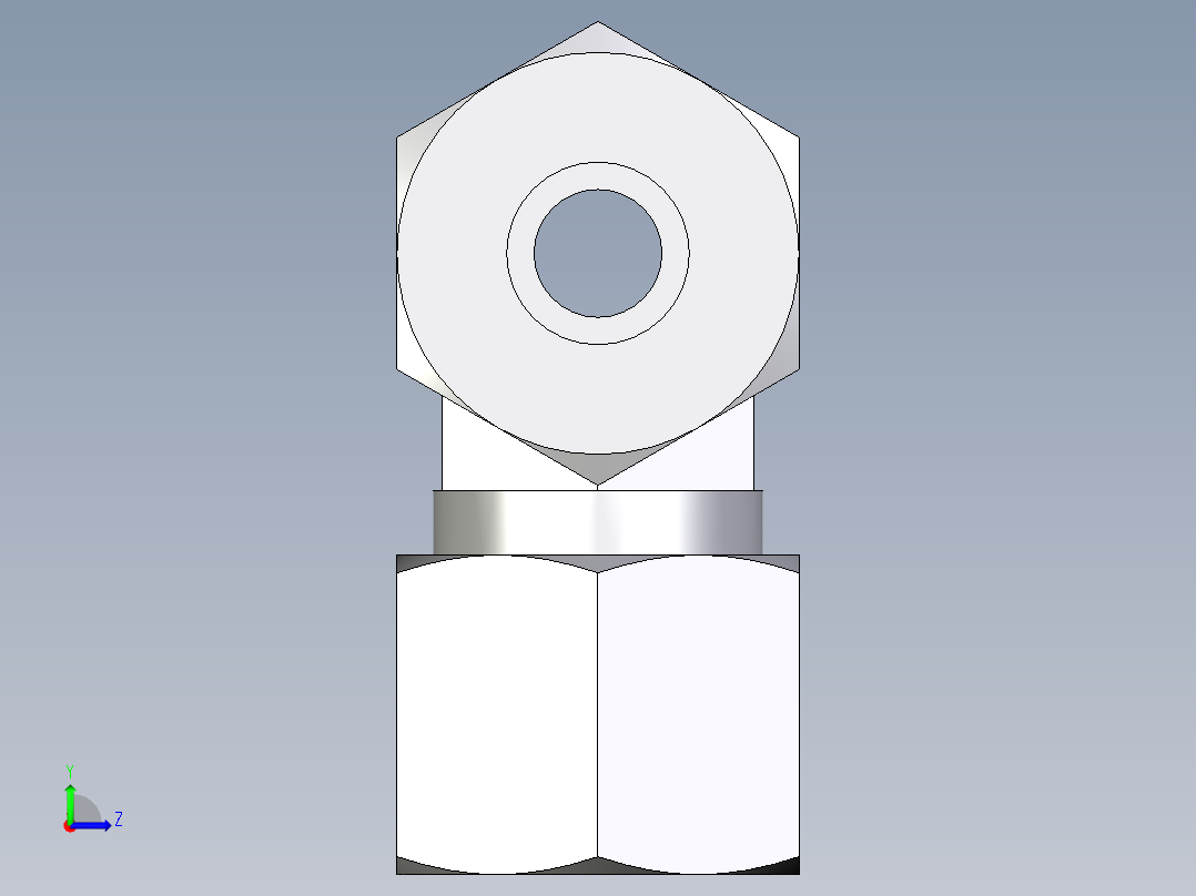 卡套式工业通用硬管接头EO_Union_tee_T10S71左视图