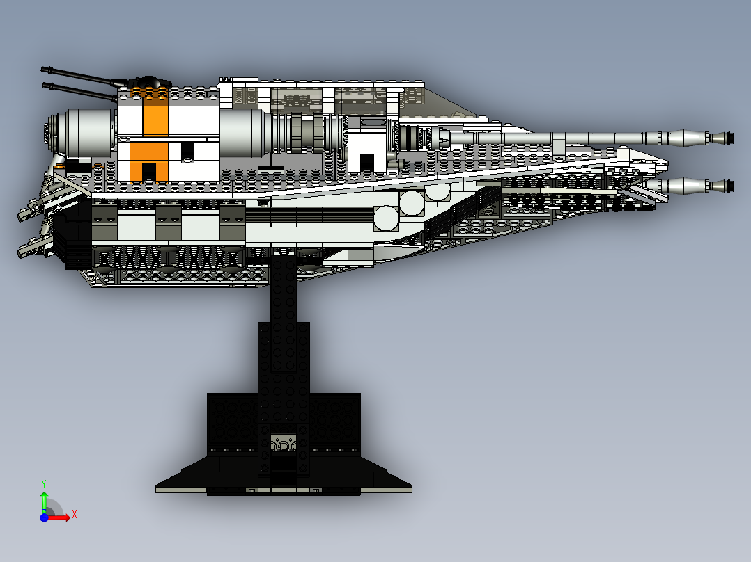 乐高星球大战的反叛雪地飞车前视图