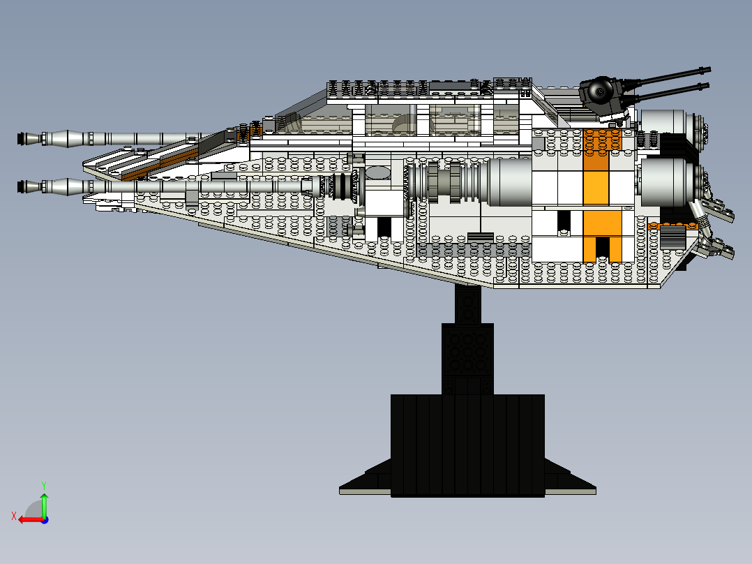乐高星球大战的反叛雪地飞车后视图