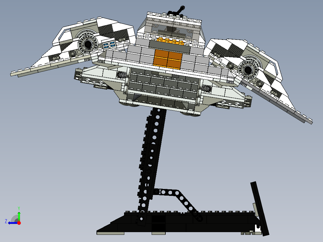乐高星球大战的反叛雪地飞车右视图
