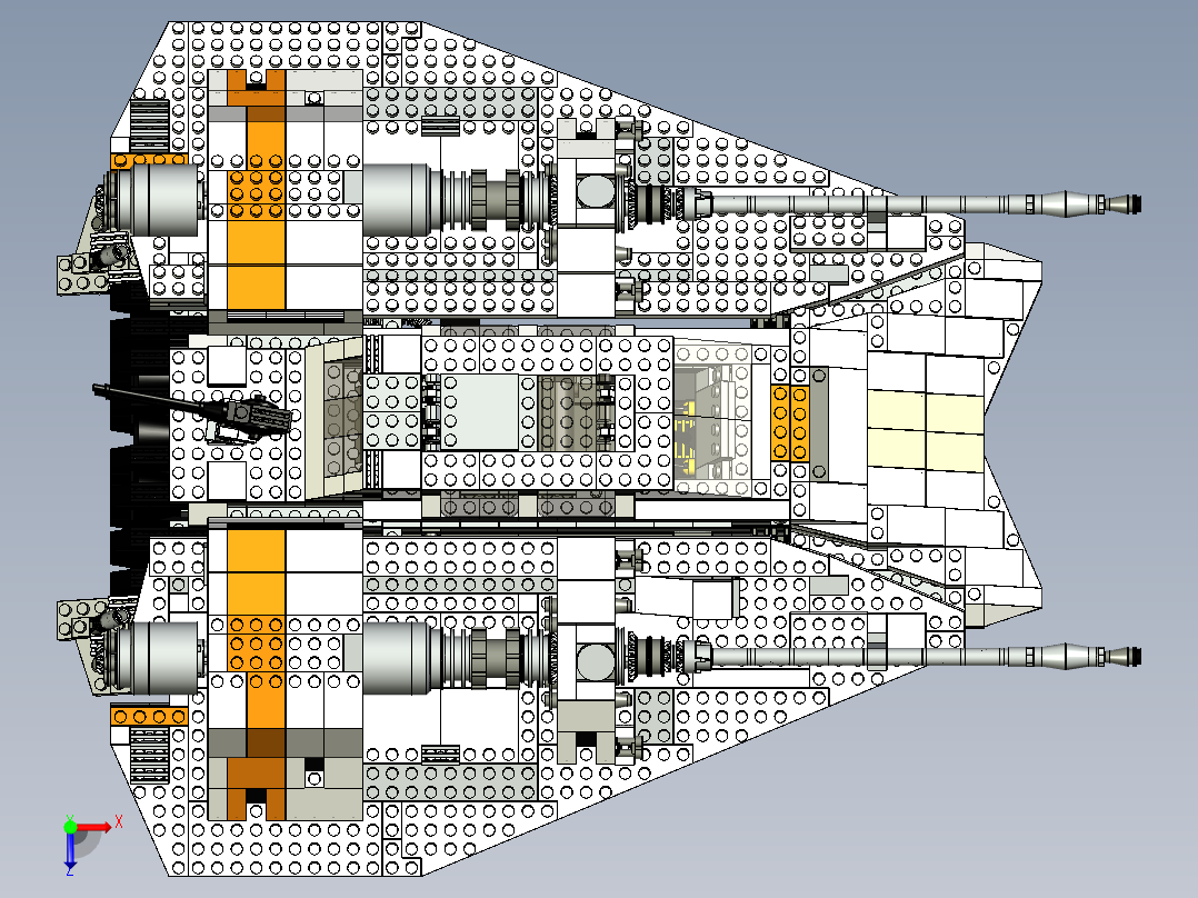 乐高星球大战的反叛雪地飞车俯视图