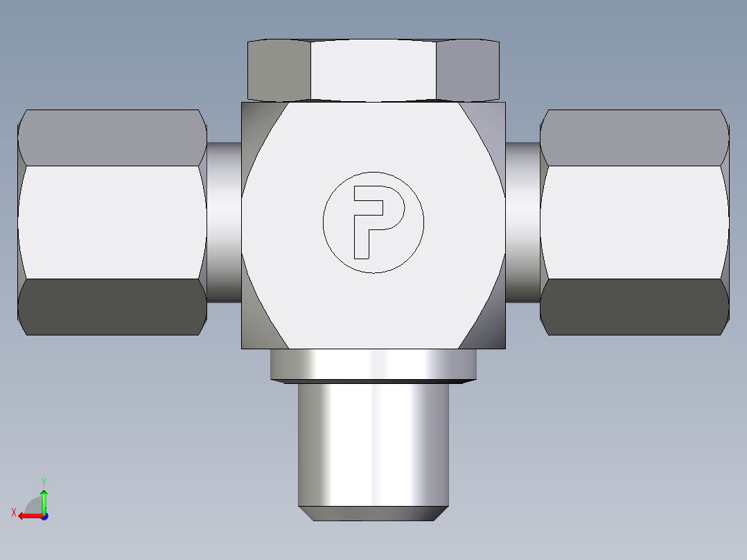 卡套式工业通用硬管接头EO_High_pressure_banjo_tee_TH06SRCF后视图