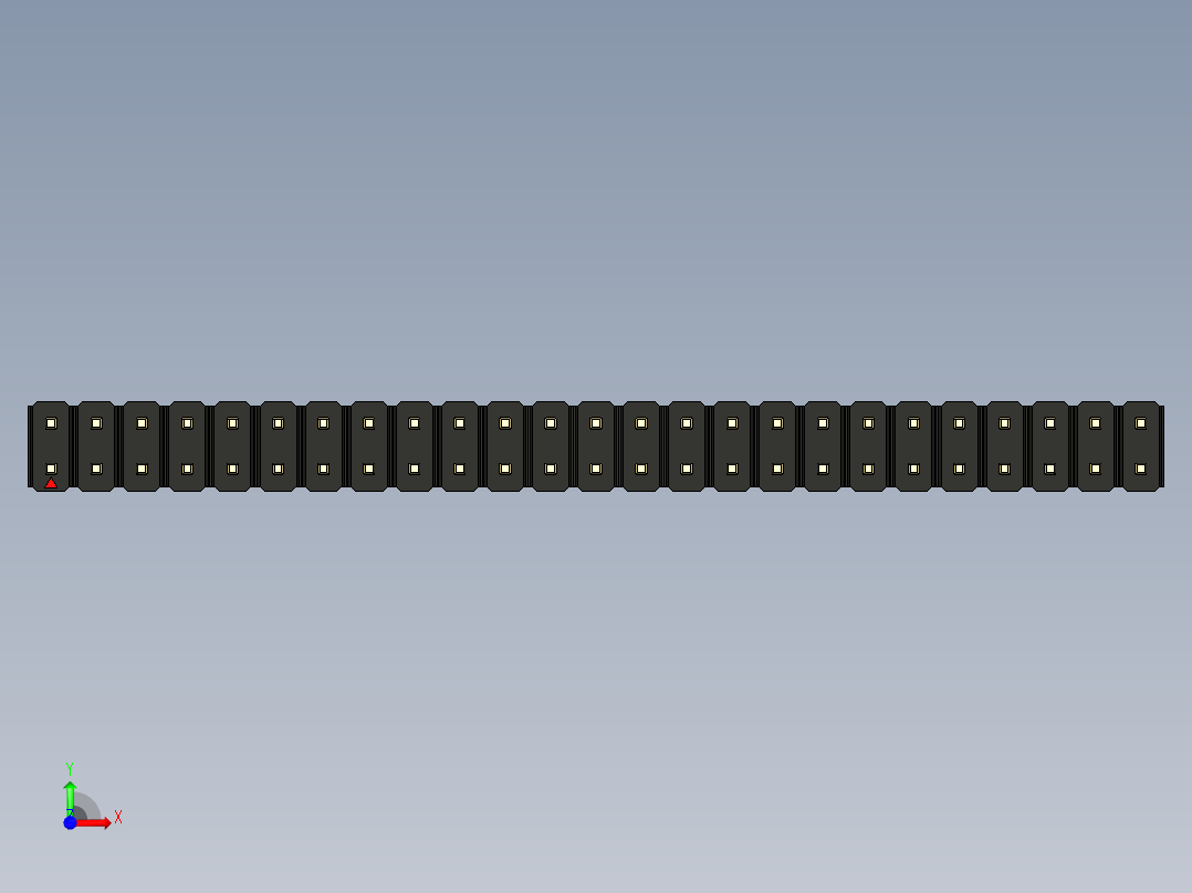 彩色公头100mil（2.54mm）系列-DS1021_black_2x25p_100mil_Type5_rev1.0前视图