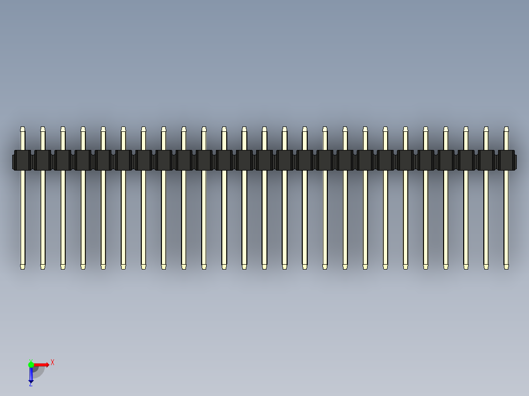 彩色公头100mil（2.54mm）系列-DS1021_black_2x25p_100mil_Type5_rev1.0俯视图