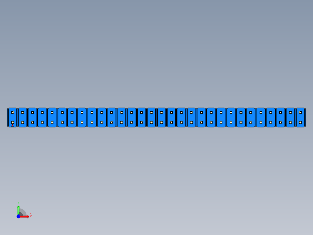 彩色公头100mil（2.54mm）系列-DS1021_blue_2x30p_100mil_Type5_rev1.0前视图