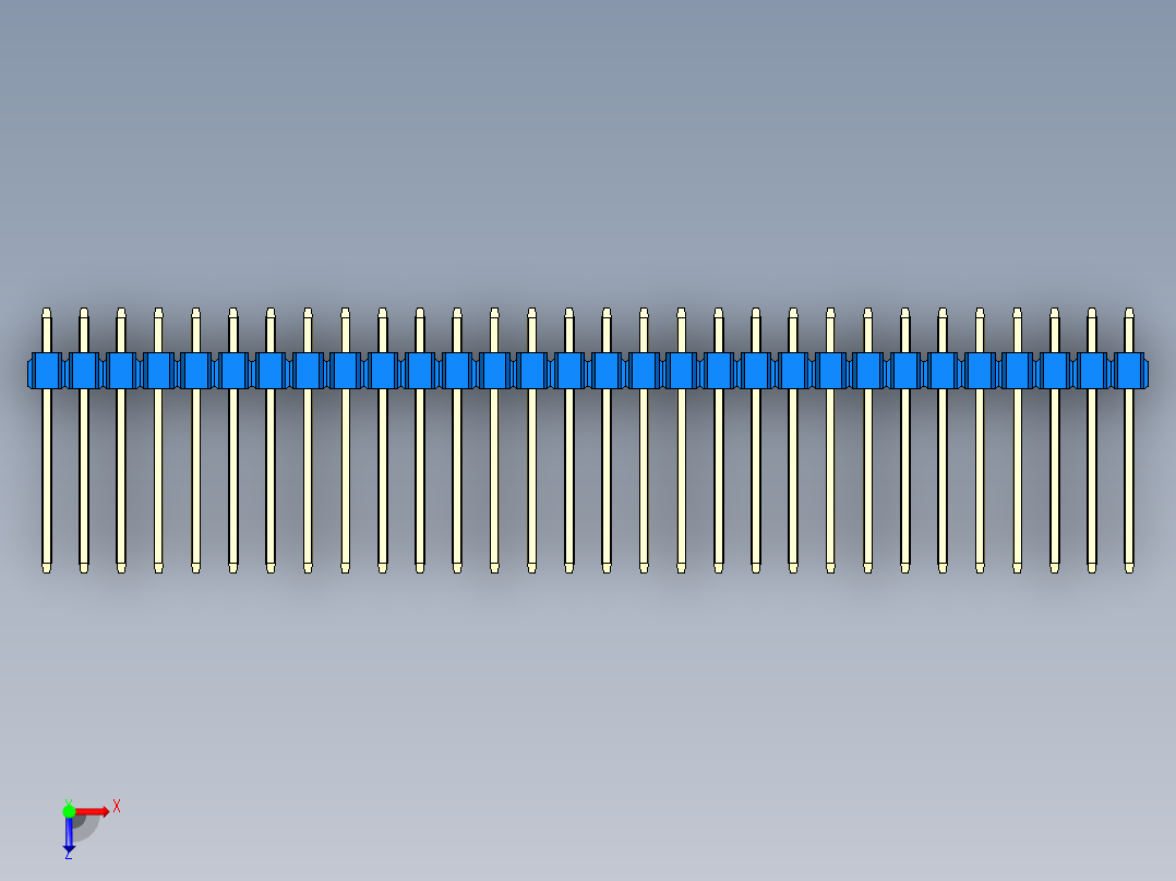 彩色公头100mil（2.54mm）系列-DS1021_blue_2x30p_100mil_Type5_rev1.0俯视图