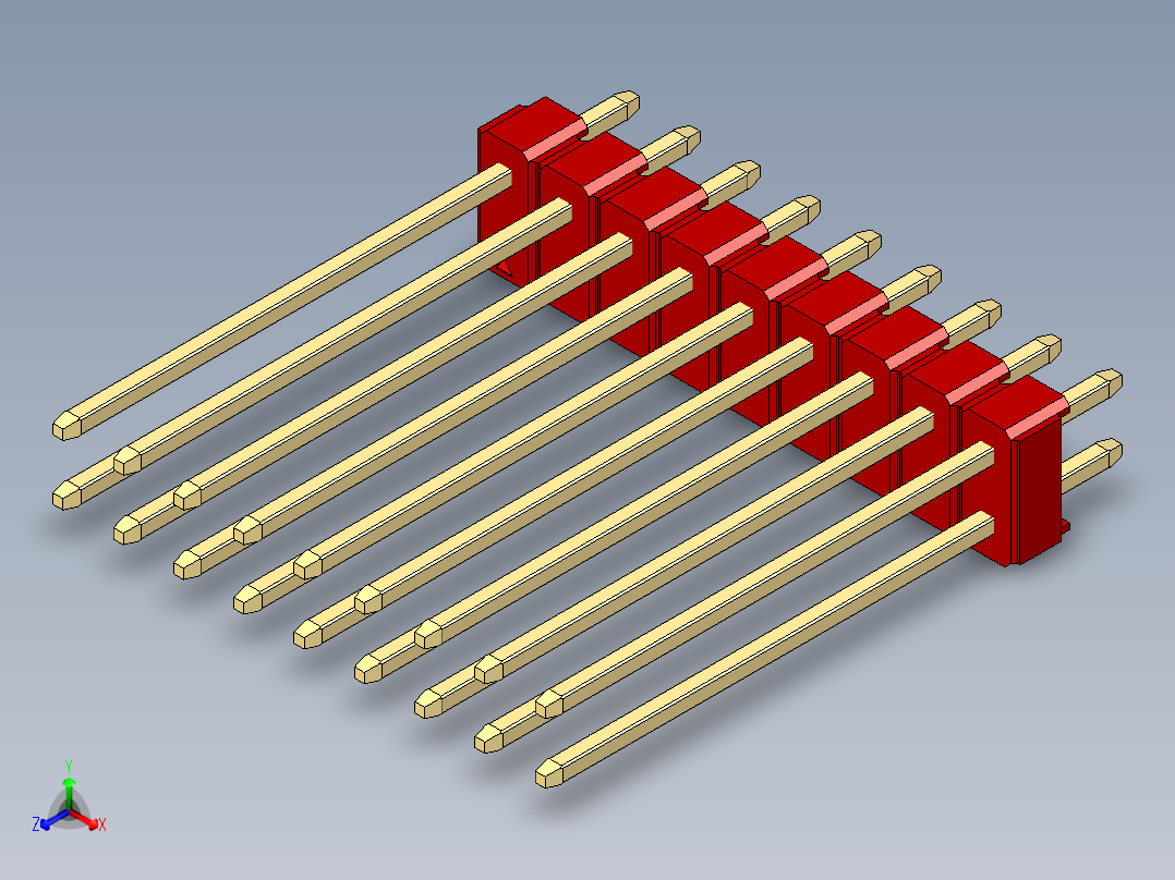 彩色公头100mil（2.54mm）系列-DS1021_red_2x09p_100mil_Type19_rev1.0