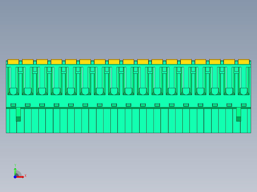 DEGSON 2EDG 系列 5.0mm 可插拔接线端子组-2EDGKD-5.0-17P-14-00AH前视图