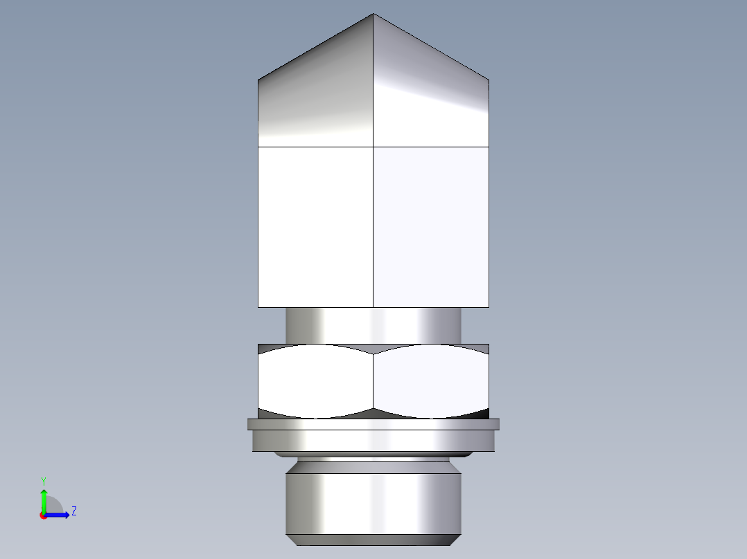卡套式工业通用硬管接头EO_Adjustable_Locknut_elbow_WEE12SROMDCF左视图