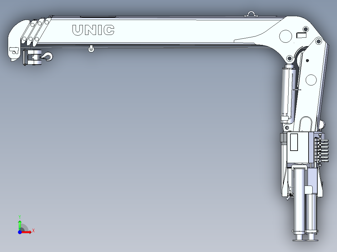 suzu frr90ne4带吊的货车3D模型图纸 STEP格式前视图