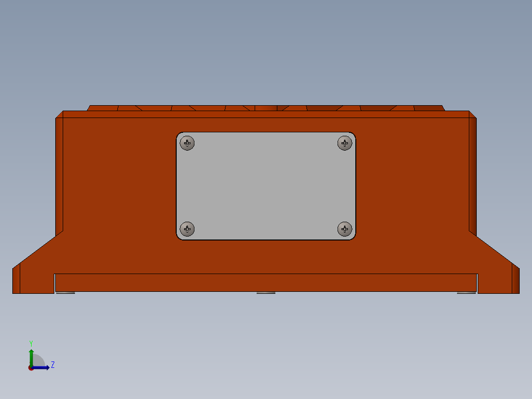 一款工业设备主机控制箱左视图