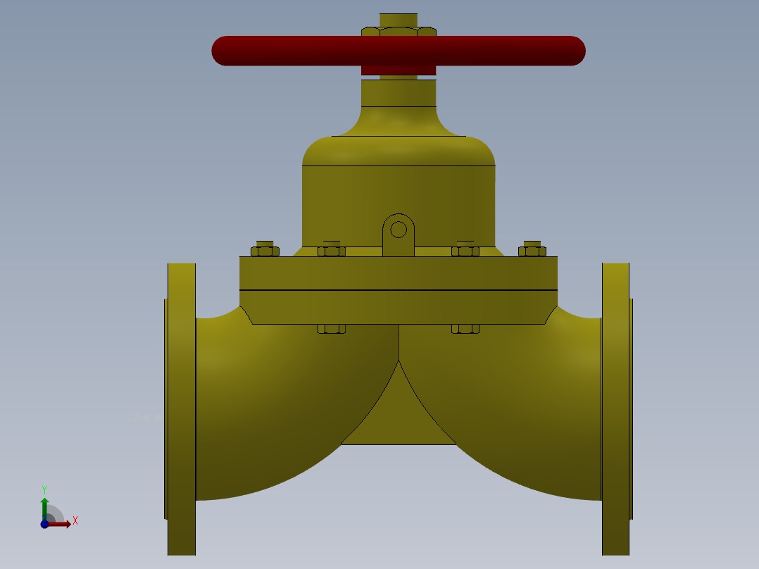 法兰隔膜阀-铸铁 DN25-DN200前视图