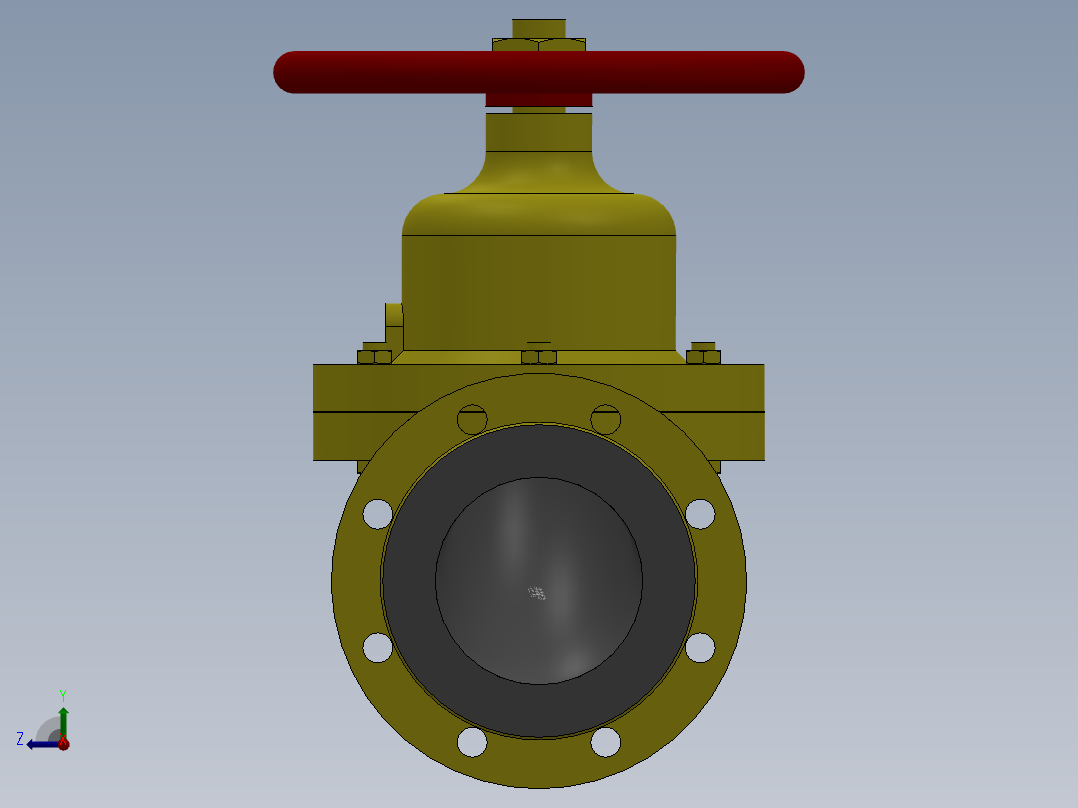 法兰隔膜阀-铸铁 DN25-DN200右视图