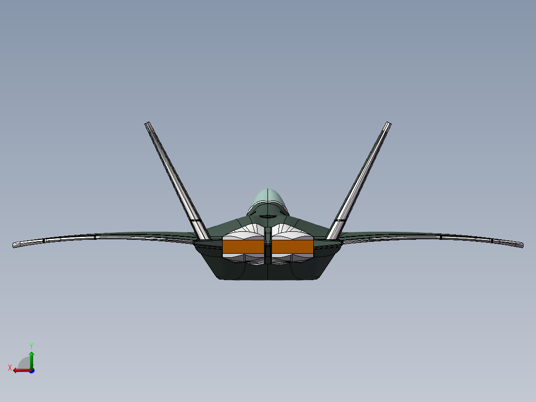 F22猛禽战斗机后视图