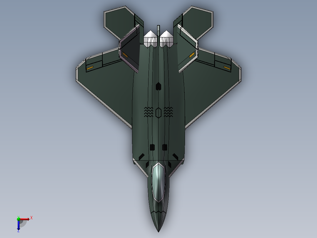 F22猛禽战斗机俯视图