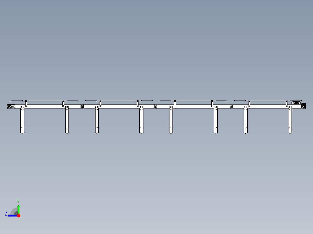 450宽PVC皮带输送线右视图