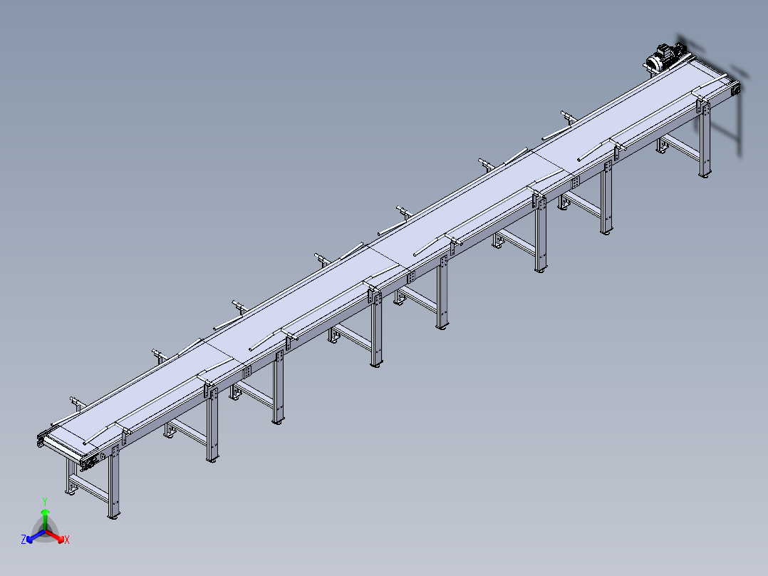 450宽PVC皮带输送线正等轴测图