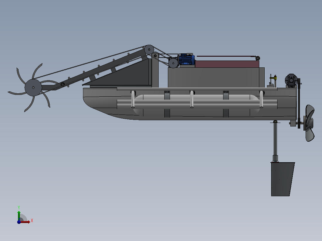 水上垃圾收集机器人前视图