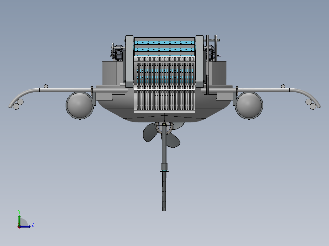 水上垃圾收集机器人左视图