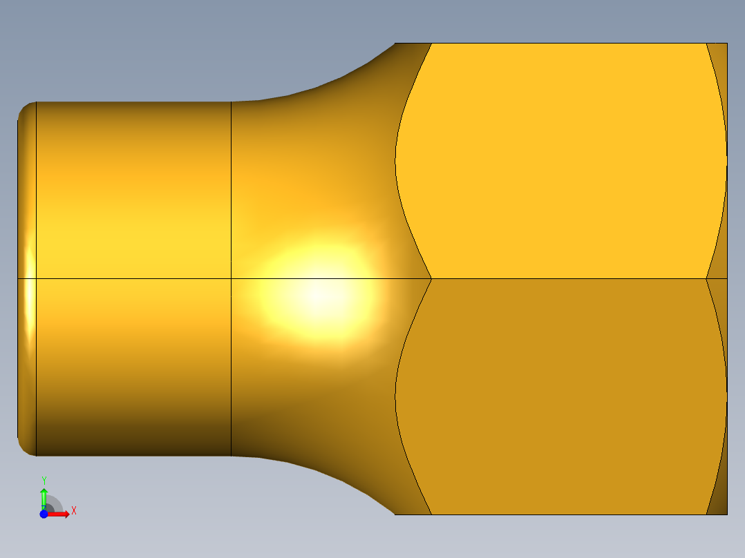 扩口式工业通用硬管接头Long Forged Nut 14FL-4前视图