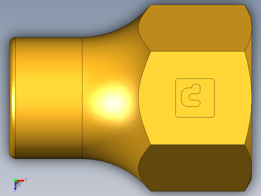 扩口式工业通用硬管接头Long Forged Nut 14FL-4俯视图